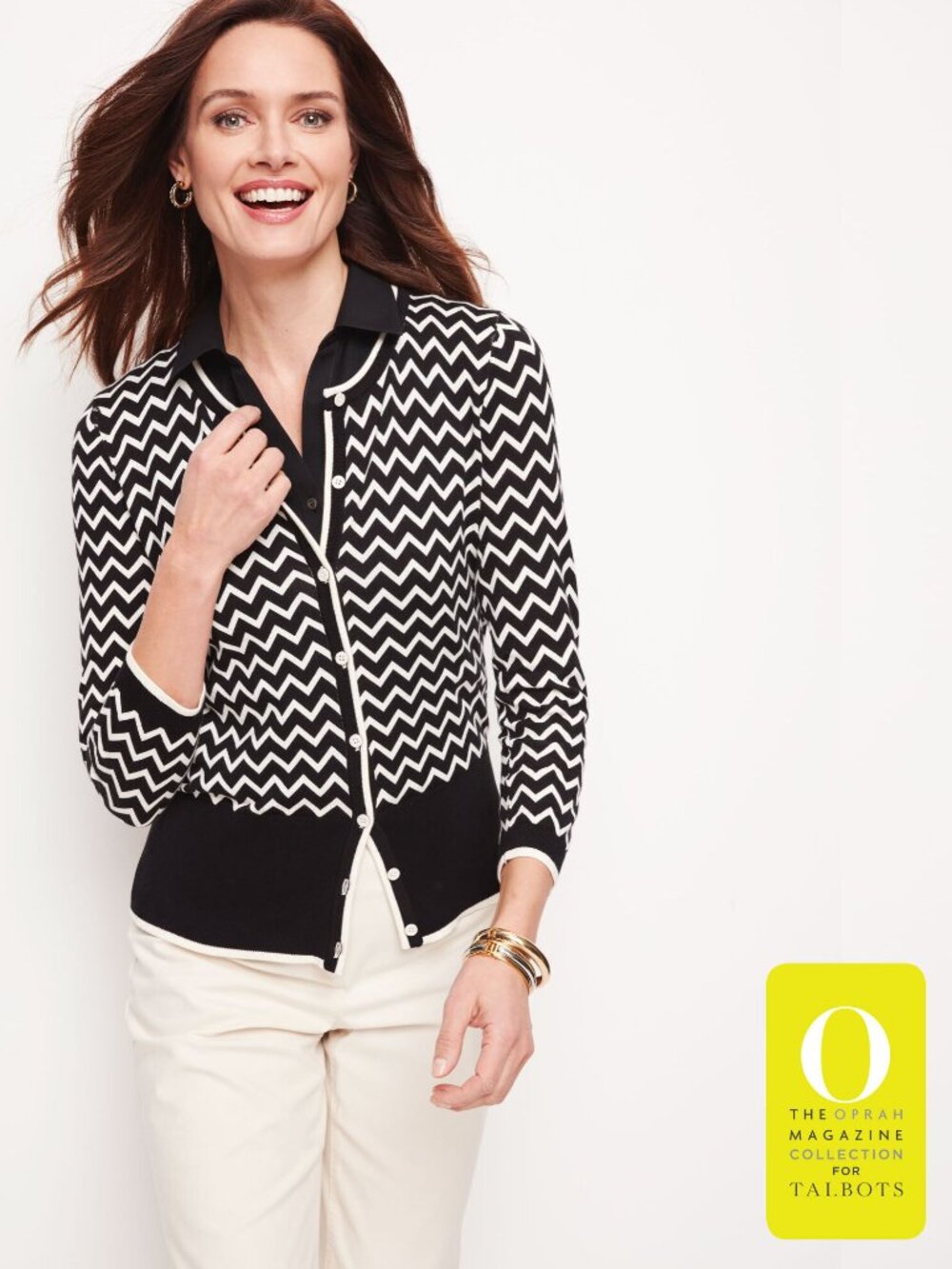 The Oprah Magazine Collection for Talbots Chevron Cardigan